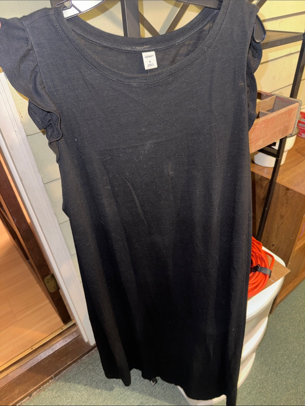 Old Navy Black Ruffle Sleeve Tunic Dress